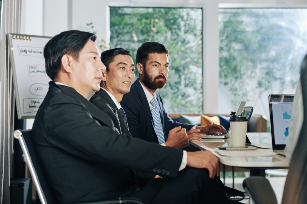 Investors at business meeting