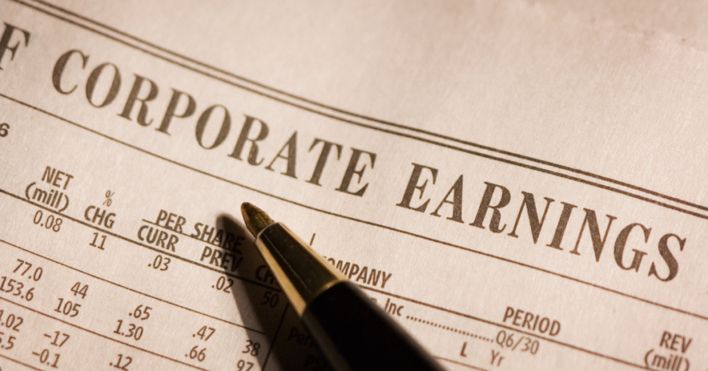 Editorial illustration: corporate earnings push global markets higher