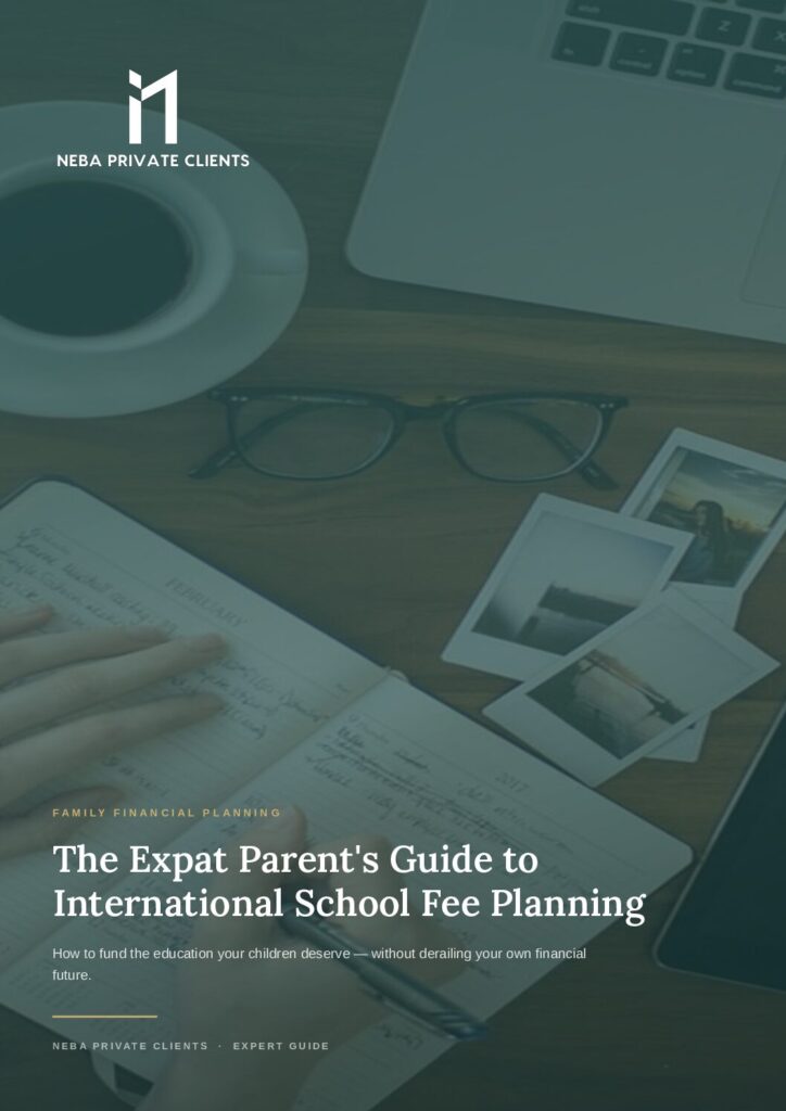 Cover of the NEBA Private Clients guide to planning for international school fees